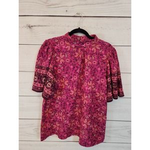 LOFT Pink Paisley Blouse